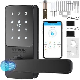 VEVOR Smart Lock, 5-in-1 Smart Door Knob, Fingerprint Deadbolt with App Control, Bluetooth Smart Lock, Keyless Entry Door Lock with Handle