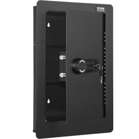 VEVOR 25.59" High Concealed Wall Safe, Keypad Access 3-Level Security Safe, Includes 3 Adjustable Shelves & 6 Hooks, Made of Durable Q235 Steel