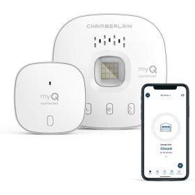 CHAMBERLAIN Smart Garage Control - Wireless Garage Hub and Sensor with Wifi & Bluetooth - Smartphone Controlled, myQ-G0401-ES, White